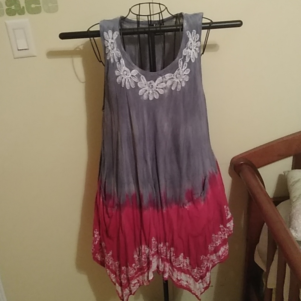 Boho sleeveless dress with pockets